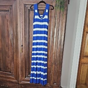 Calvin Klein Blue & White Striped Maxi Dress – Size 2